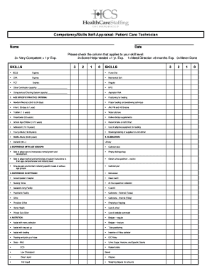 Competency Skills Self-Appraisal Form