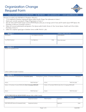 Organization Change Request Form