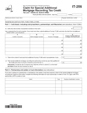 New York Mortgage Recording Tax Credit Claim