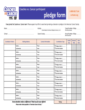 Coaches vs. Cancer Pledge Form
