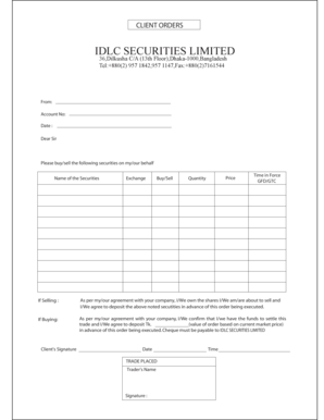 Stock Trade Order Form