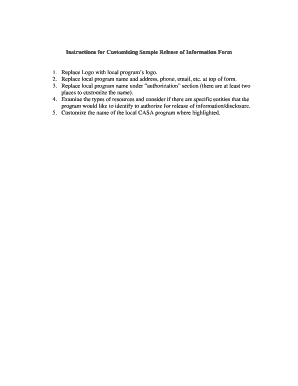 Sample Release of Information Form