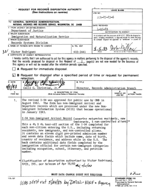 Request for Records Disposition