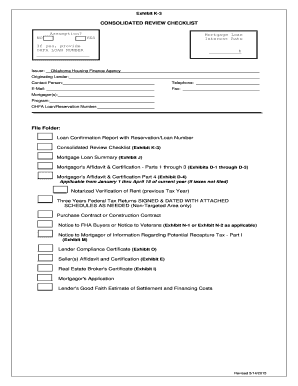 Oklahoma Housing Finance Agency Mortgage Loan Affidavit