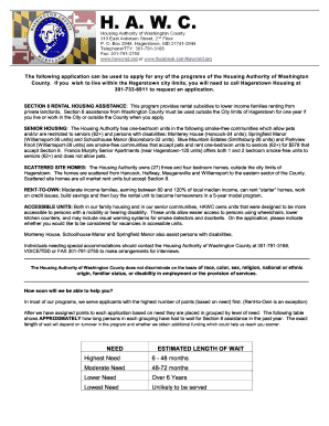 Housing Authority of Washington County Application