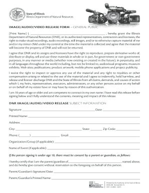 Illinois DNR Image Audio Video Release Form