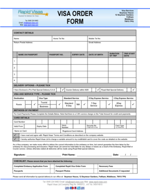 Russia Visa Application Form