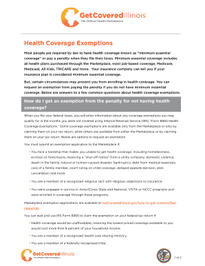 Health Coverage Exemptions Form 8965