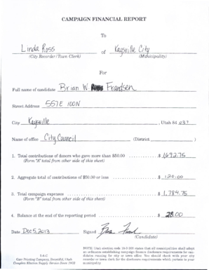 Campaign Financial Report