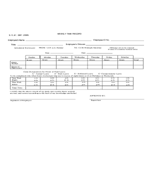 Weekly Time Record Form