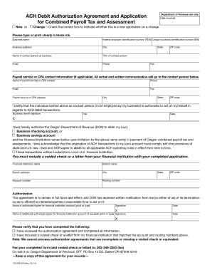 Oregon ACH Debit Authorization Agreement