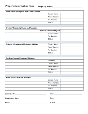 Property Information Form