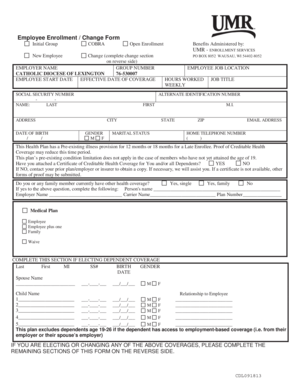 Employee Enrollment Change Form