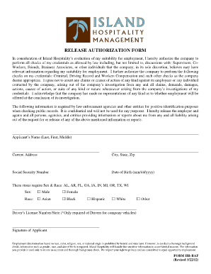 Release Authorization Form