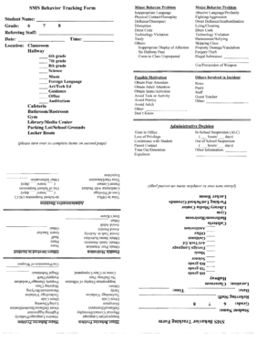 SMS Behavior Tracking Form