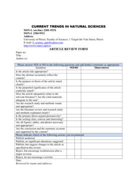 Article Review Form