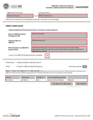 LEED Accredited Professional Submittal Template