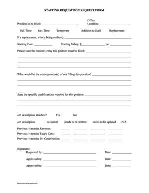 Staffing Requisition Request Form