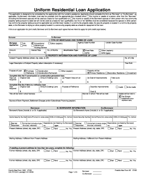 Uniform Residential Loan Application