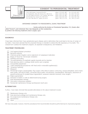 Consent to Periodontal Treatment