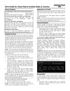 Arizona Form 309