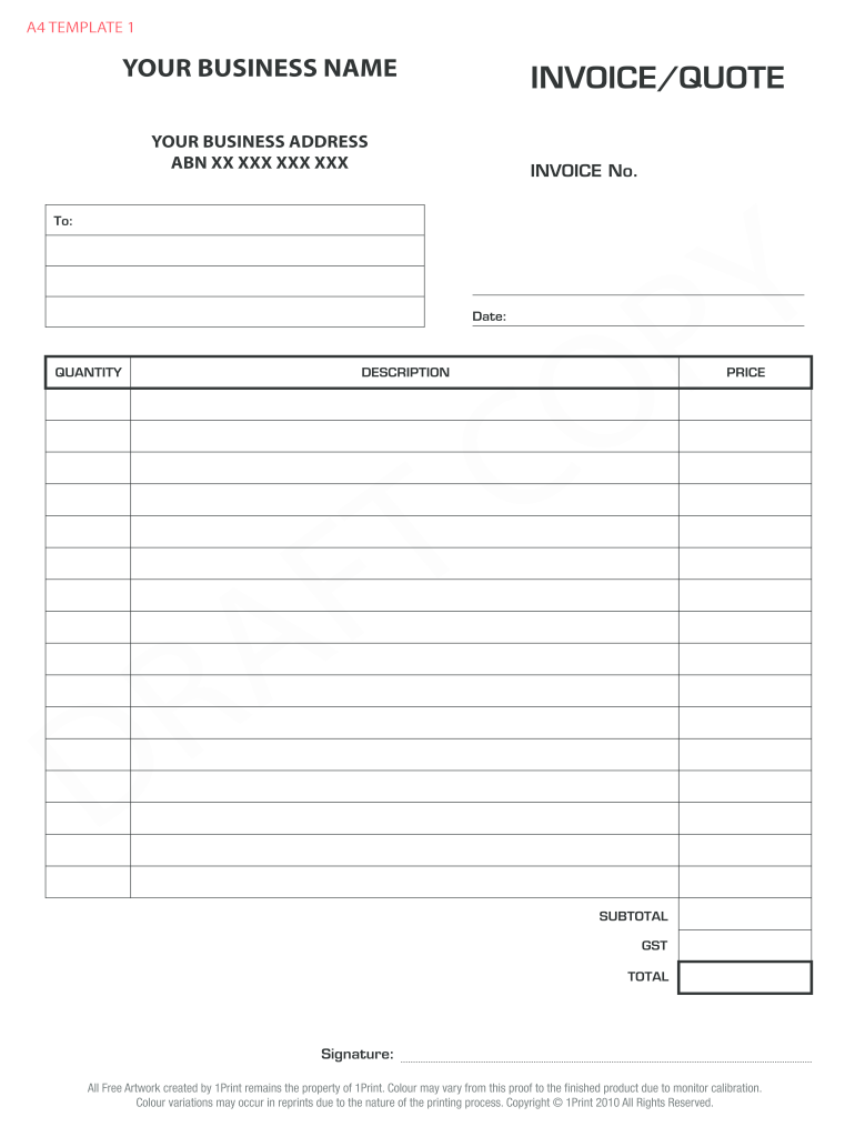 Blank Invoice Form - Fill Online, Printable, Fillable, Blank Intended For Fillable Invoice Template Pdf