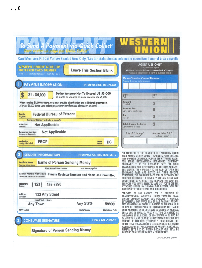 Get Western Union Quick Collect Form 2020-2022.
