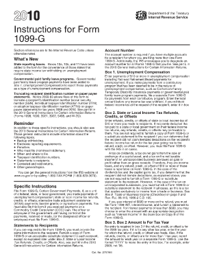 Instructions for Form 1099-G (2010)