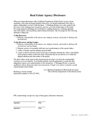 California Real Estate Agency Disclosure