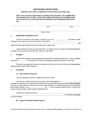 Adjustable Rate Note