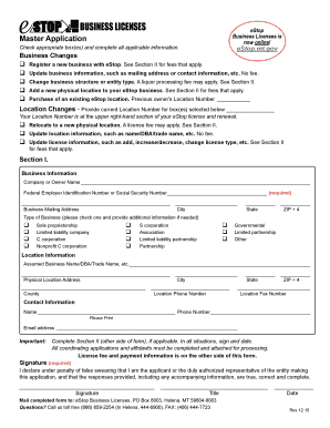 Montana Business License Application