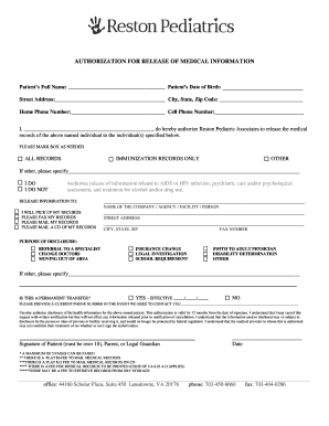 Authorization for Release of Medical Information