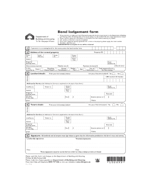 Bond Lodgement Form
