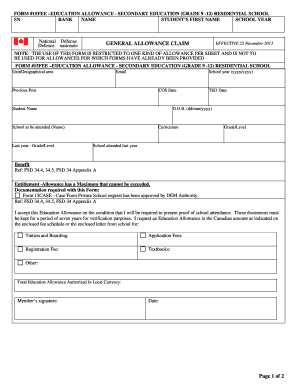 Education Allowance Form 15FEE
