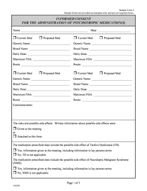 Informed Consent for Psychotropic Medication