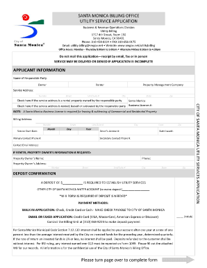 Santa Monica Utility Service Application