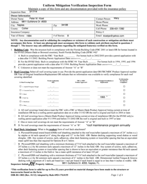 Florida Mitigation Verification Inspection Form