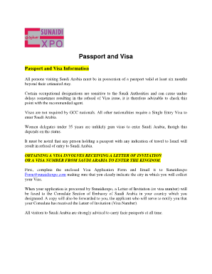 Saudi Arabia Visa Application Form