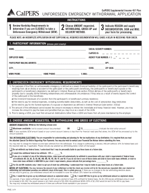 CalPERS Unforeseen Emergency Withdrawal Application