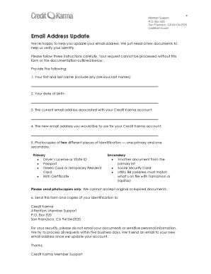 Email Address Update Form