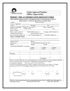 Permit Pre-Authorization Request Form