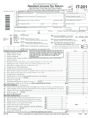 New York State Resident Income Tax Return