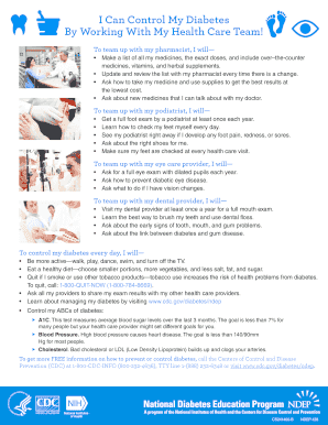 Diabetes Head to Toe Checklist Examination Report