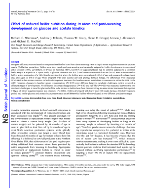 British Journal of Nutrition - ars usda