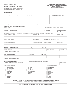 Vessel Property Statement