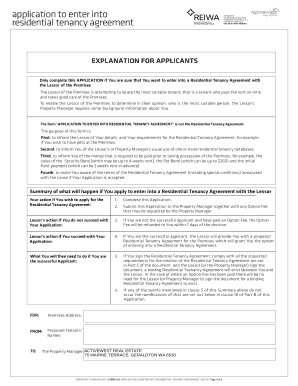 Residential Tenancy Application Form