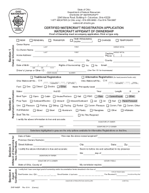 Ohio Watercraft Registration Application