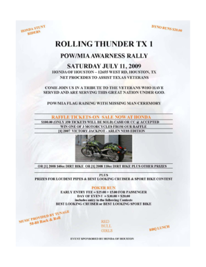 Rolling Thunder Event Entry Form & Waiver
