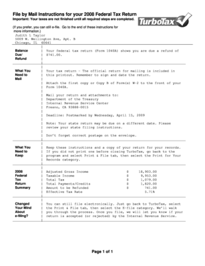 2008 Form 1040A US Individual Income Tax Return
