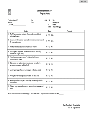 Documentation Form Five Progress Notes